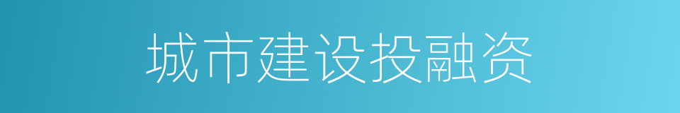 城市建设投融资的同义词