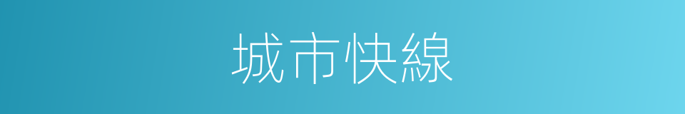 城市快線的意思