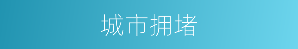 城市拥堵的同义词