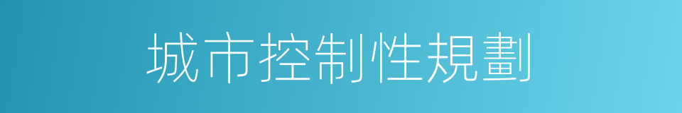 城市控制性規劃的同義詞
