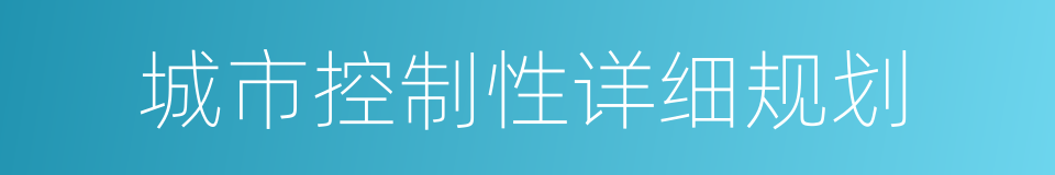 城市控制性详细规划的同义词