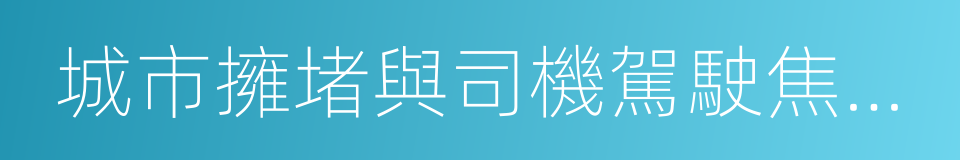 城市擁堵與司機駕駛焦慮調研的同義詞