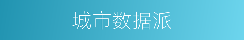 城市数据派的同义词