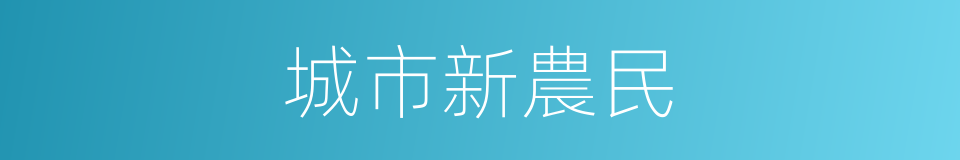 城市新農民的同義詞