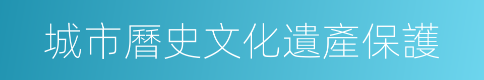城市曆史文化遺產保護的同義詞