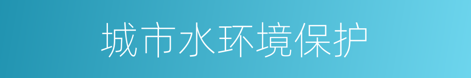 城市水环境保护的同义词