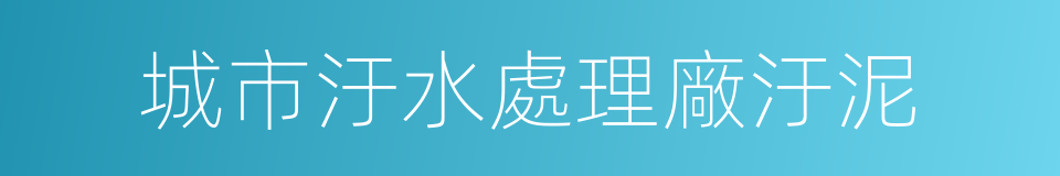 城市汙水處理廠汙泥的同義詞