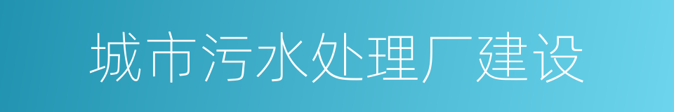 城市污水处理厂建设的同义词