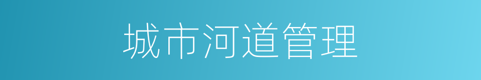 城市河道管理的同义词