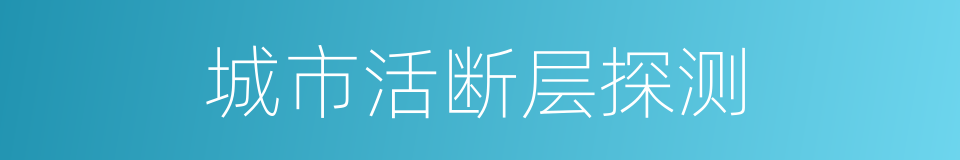 城市活断层探测的同义词