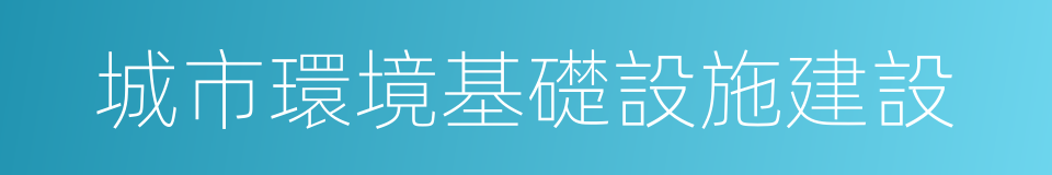 城市環境基礎設施建設的同義詞