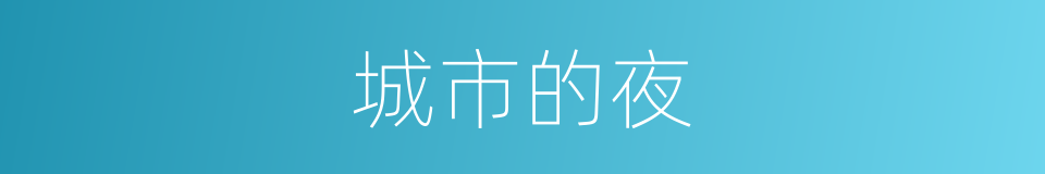 城市的夜的同义词