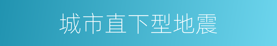 城市直下型地震的同义词