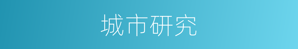 城市研究的同义词