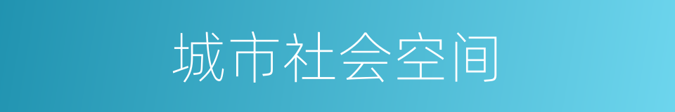 城市社会空间的同义词