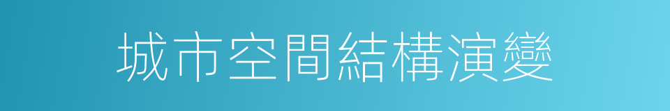 城市空間結構演變的同義詞