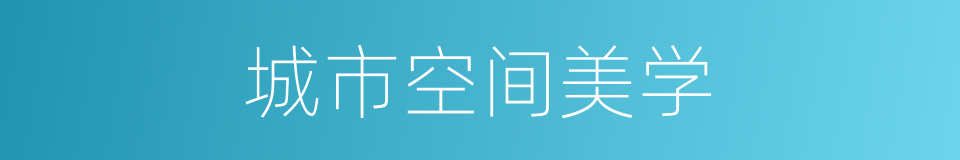 城市空间美学的同义词