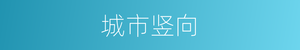 城市竖向的同义词