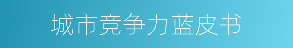 城市竞争力蓝皮书的同义词
