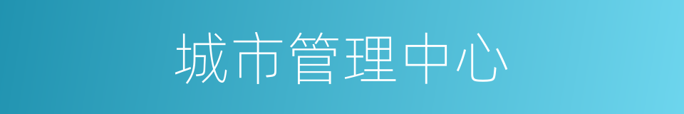 城市管理中心的同义词