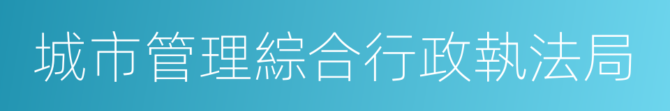 城市管理綜合行政執法局的同義詞