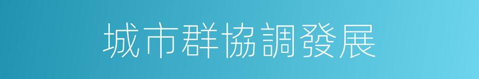 城市群協調發展的同義詞