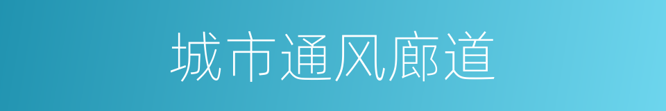 城市通风廊道的同义词