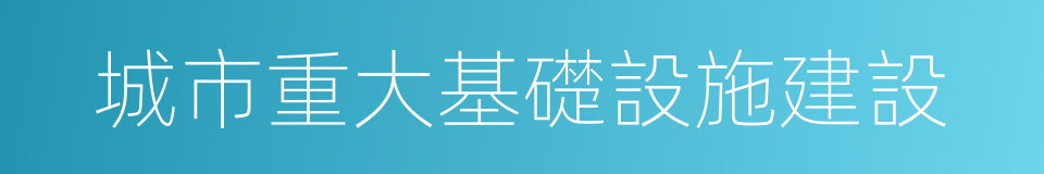 城市重大基礎設施建設的同義詞