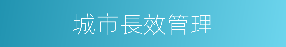 城市長效管理的同義詞