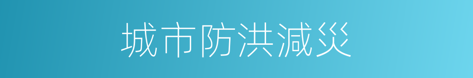 城市防洪減災的同義詞
