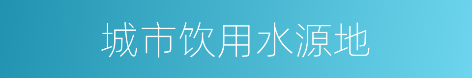 城市饮用水源地的同义词