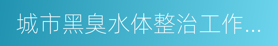 城市黑臭水体整治工作指南的同义词