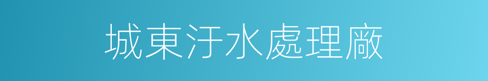 城東汙水處理廠的同義詞