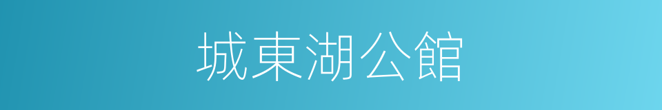 城東湖公館的同義詞