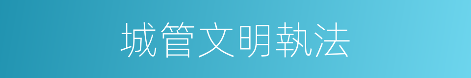 城管文明執法的同義詞