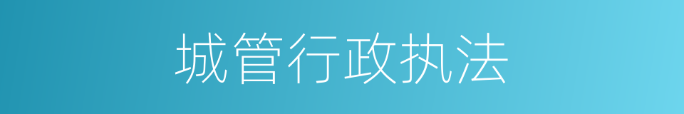 城管行政执法的同义词