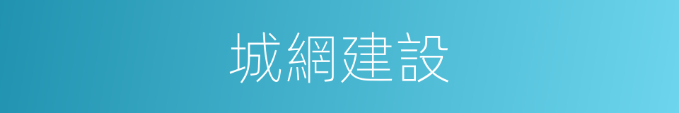 城網建設的同義詞