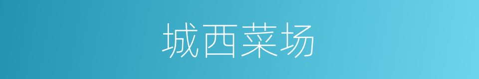 城西菜场的同义词
