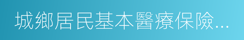 城鄉居民基本醫療保險制度的同義詞