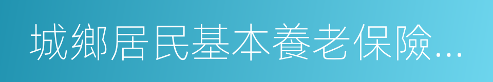 城鄉居民基本養老保險制度的同義詞