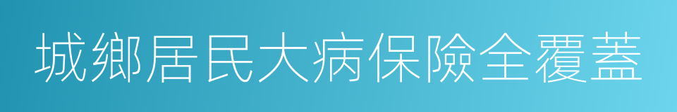 城鄉居民大病保險全覆蓋的同義詞