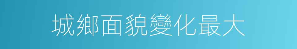 城鄉面貌變化最大的同義詞