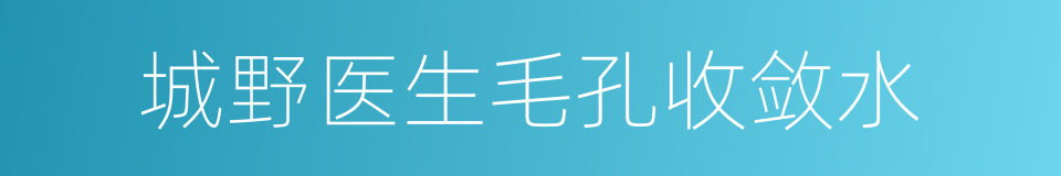 城野医生毛孔收敛水的同义词