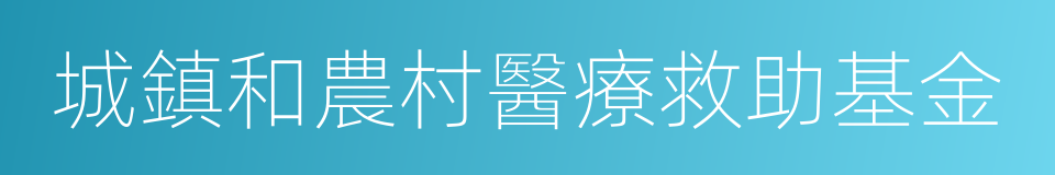 城鎮和農村醫療救助基金的同義詞