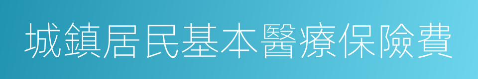 城鎮居民基本醫療保險費的同義詞