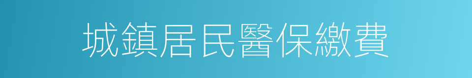 城鎮居民醫保繳費的同義詞