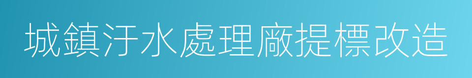 城鎮汙水處理廠提標改造的同義詞