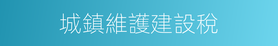 城鎮維護建設稅的同義詞