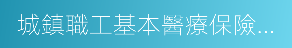 城鎮職工基本醫療保險制度的同義詞