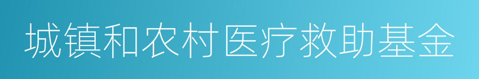 城镇和农村医疗救助基金的同义词